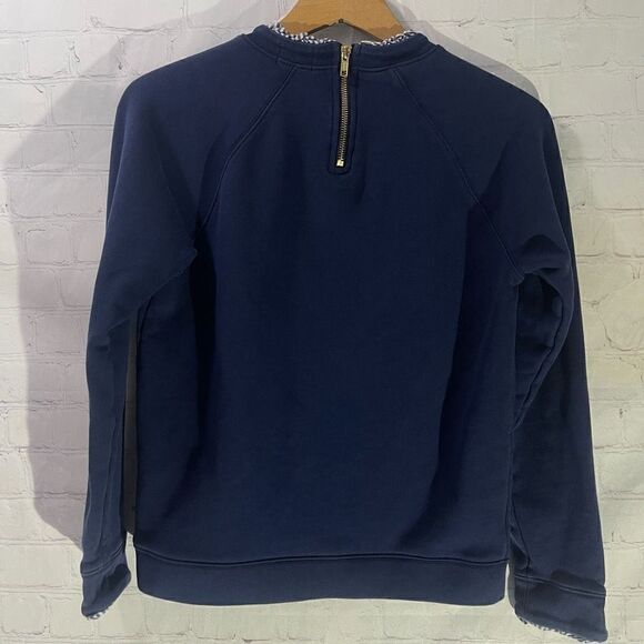 J Crew Womens Sweater Small Blue Long Sleeve Back Zip Round Neck Pullover - Picture 2 of 6